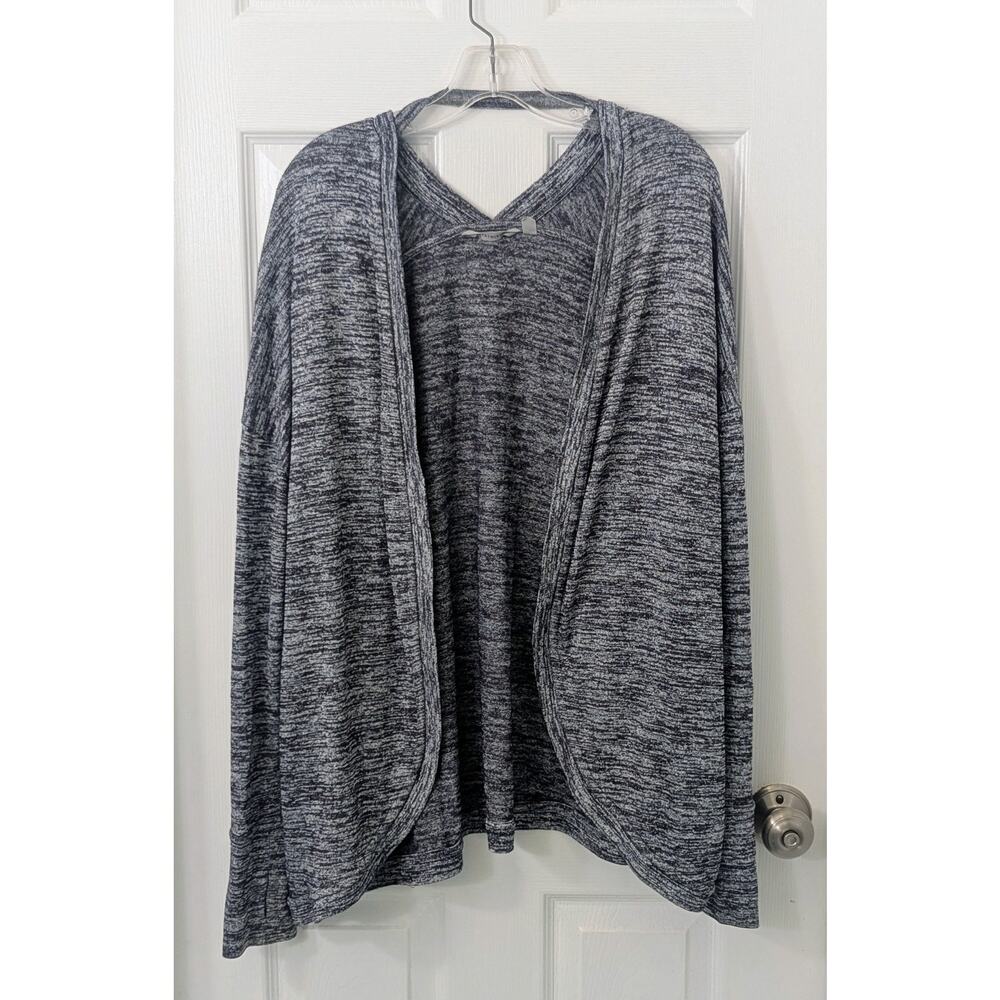 Athleta Gray Space Dye Long Sleeve Top – Size XL – Soft Stretch Relaxed Fit